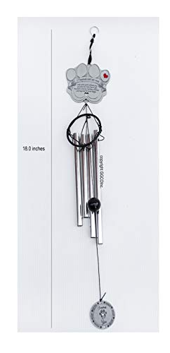 18" Metal Casted Pawprint Wind Chime - Includes Pawprints Left by You Poem Card